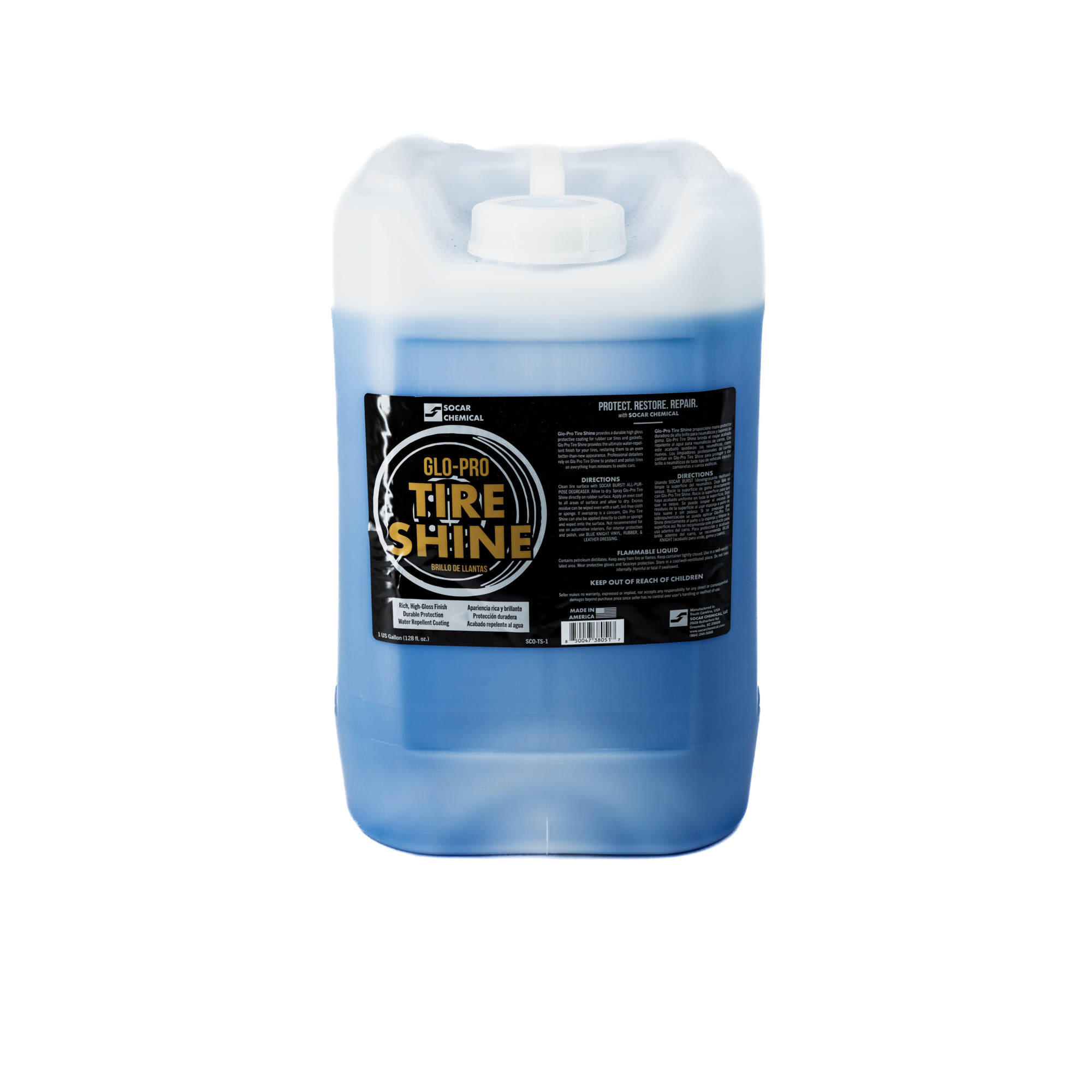 SOCAR Glo Pro Tire Shine - High Gloss, Durable, 5 Gallons, Model# SCO-TS-5